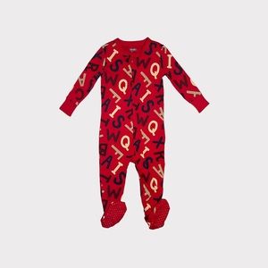 Old Navy Alphabets Pattern Red Footie Sleeper
